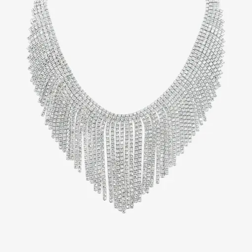 CRYSTAL FRINGE srebrna ogrlica